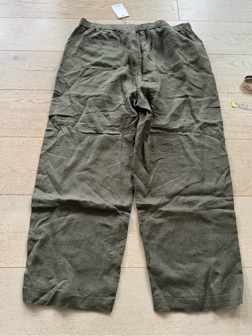 NWT QUINCE 100% European Linen pants Bayberry Olive XL limited edition